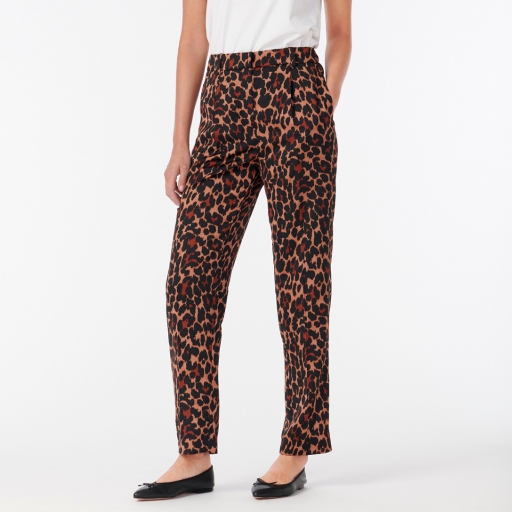 J.Crew High-rise wide-leg trouser in leopard
